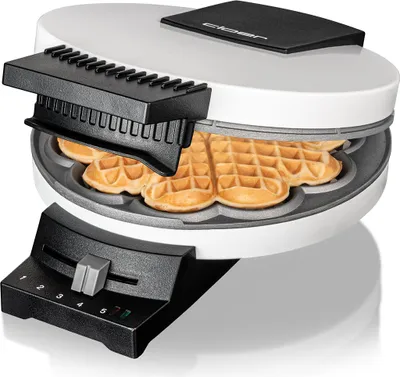 Produktbild von Cloer 171 Waffeleisen für eine Herzwaffel mit 16 cm Durchmesser, Herzwaffeleisen mit Antihaftbeschichtung, stufenlosem Bräunungsgrad & Backampel,
