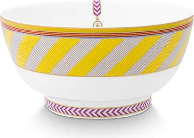 Produktbild von PIP STUDIO Chique Bowl Stripes gelb 18cm