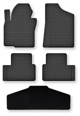 Image de Tapis de sol en caoutchouc + tunnel pour Mitsubishi ASX II 2020- (crossover) – 5 pièces, noirs, semi-universel, adapté