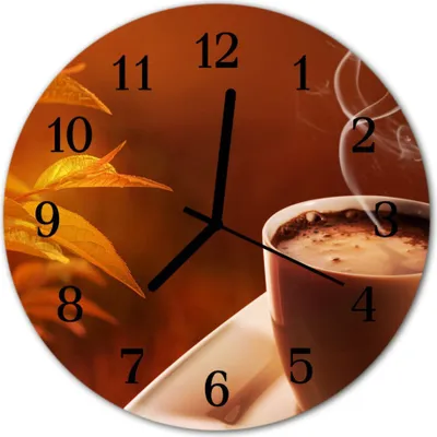 Produktbild von Glasuhr Wanduhr Küchenuhr Echt-Glas 30fi cm Kaffee braun