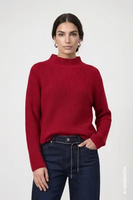 Produktbild von Strickpullover mit Stehkragen