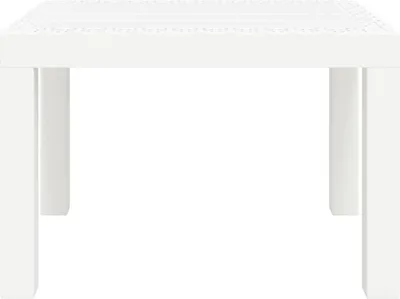 A white coffee table is shown from the front on a white background.