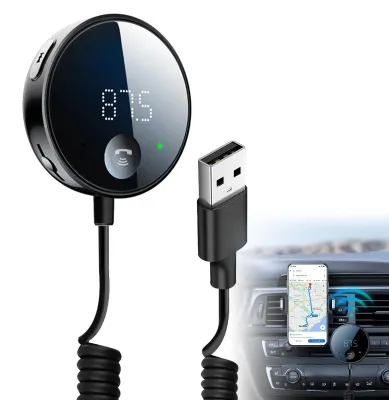 Bluetooth 5.0 FM-Transceiver fürs Auto, LED-Display, Freisprecheinrichtung