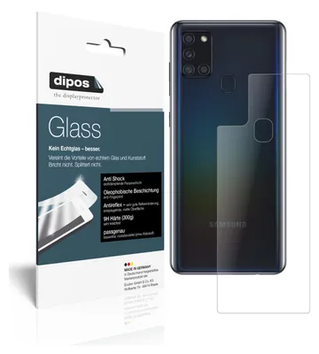 Produktbild von 2x Schutzfolie für Samsung Galaxy A21s Rückseite matt - Anti-Shock 9H Folie dipos Glass Kunststoffglas