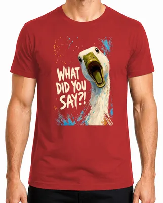 Immagine prodotto di Cosa hai detto?! T-shirt da uomo, colore rosso, taglia XL, con scritta divertente e provocatoria