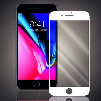 A smartphone and a screen protector are displayed against a dark background.