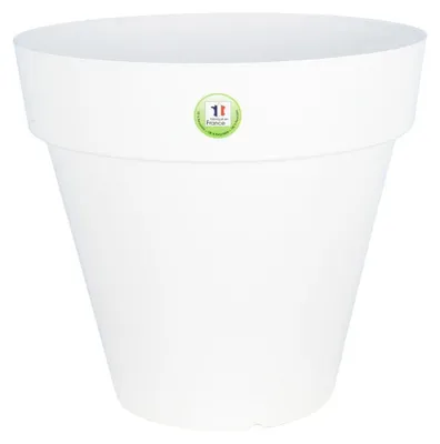 Image de Pot de fleurs Soleilia Rond D49cm - H45cm - 50L - Blanc - Fabrication Française