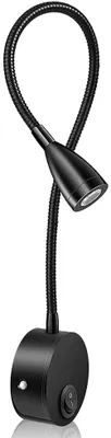 Produktbild von Leselampe, Wandmontage neben Aluminiumlampen, warmweißes Licht, 200 Lumen/3000 K/3 W, Abstrahlwinkel: 30°
