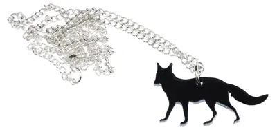 Produktbild von Fuchs Kette Halskette Miniblings 45cm Wald gelasert Acrylglas schwarz Rotfuchs