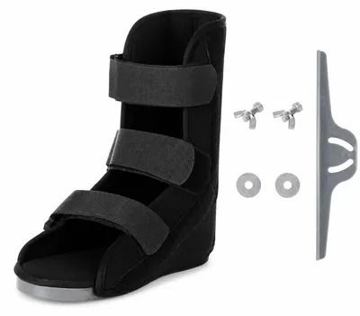 Produktbild von Sprunggelenkorthese verstellbar, Fußheberorthese mit 3 Klettbändern für Fußheber Schwäche, Knöchelstütze bei Verstauchung und Rehabilitation Größe 43-45