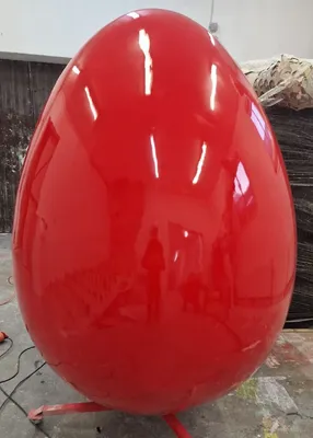 Produktbild von Casa Padrino Luxus XXL Deko Osterei mit Ständer Rot 160 cm