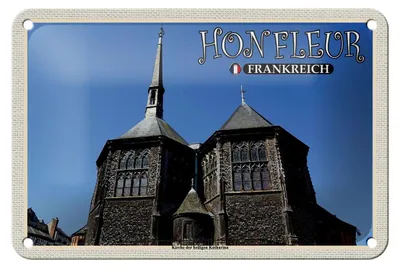 Produktbild von Blechschild Reise 18x12cm Honfleur Frankreich Kirche Katharina