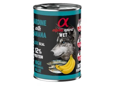 Obrázok produktu pre ALPHA SPIRIT WET Sardinky s banánom - mokré krmivo pre psov - 400 g