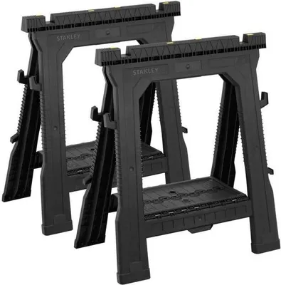 Immagine prodotto di Supporti pieghevoli per banco da lavoro, Stanley, set da 2, capacità 450 kg, lunghezza 70 cm, STST1-70713