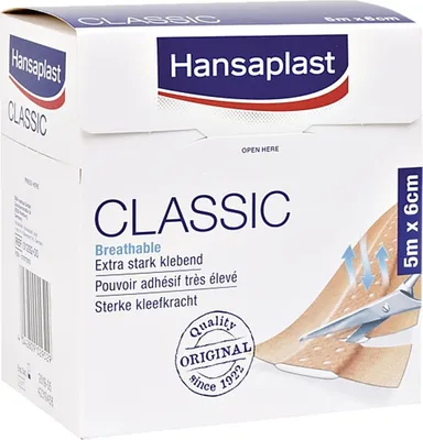 Produktbild von Wundpflaster Hansaplast Classic Standard 5mx6cm Packung mit 24 Stück