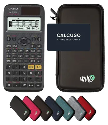 Produktbild von Casio fx-87DE X ClassWiz inkl. WYNGS Schutztasche Schwarz - Wissenschaftlicher Taschenrechner - Basic Set