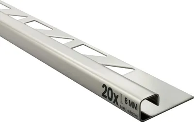 Produktbild von 20x Quadrat Edelstahlschiene Fliesenprofil Fliesenschiene L250cm 8mm glänzend