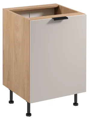 Image de Meuble bas à une porte SALERNO - largeur 60 cm, chêne / beige