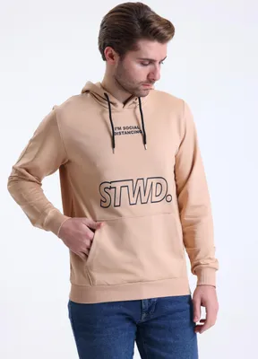 Produktbild von Sweatshirt Hoodie Royyen 4680 Print Herren – BEIGE / XL