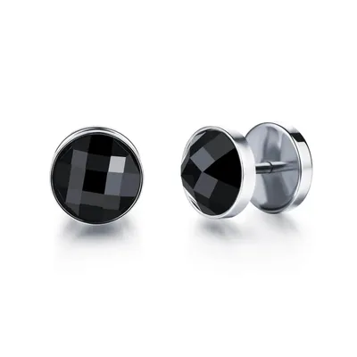 Produktbild von Fake Plugs Zirkonia schwarz: Ohrstecker Edelstahl