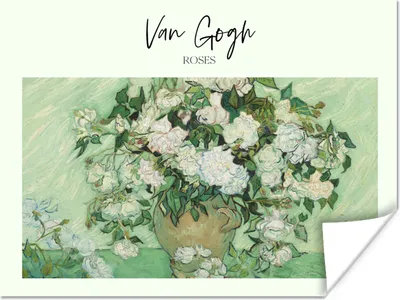 Produktbild von MuchoWow® Poster Gemälde - Rosen - Van Gogh 120x90 cm - Wandbild