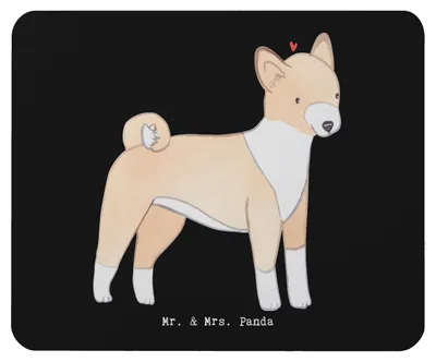 Produktbild von Mr. & Mrs. Panda Mauspad Basenji Lebensretter - Schwarz - Geschenk, Mousepad, Mouse Pad, Kongo-Terrier, laptop, pc