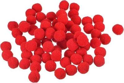 Produktbild von Pompoms, 25 mm - Rote Pompoms - 100 Stück - Flauschige Bälle für kreative DIY-Projekte