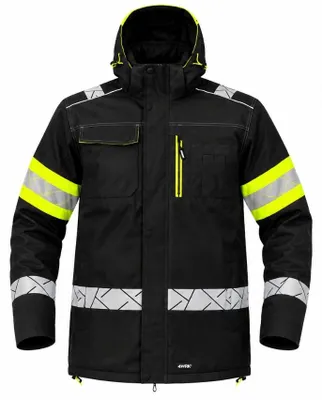 Produktbild von Winterjacke - Arbeitsjacke 3XL - KODIAK Jacke - reflektierende Jacke - KODIAK Black-HV Yellow