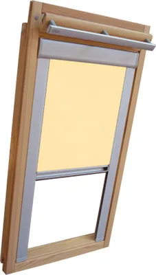 Produktbild von Rollo für VELUX Dachfenster Sichtschutz mit Seitenschienen GGL/GPL/GGU/GPU - CK02 - hellgelb-creme