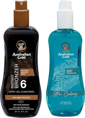 Productafbeelding van Australian Gold Spray Bronzer bruiningsspray SPF6 + Aloe Freeze aftersun spray Bruiningsset