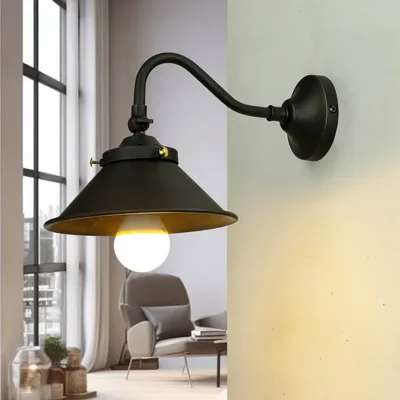 Produktbild von Wandlampe innen verstellbar aus Messing H: 18 cm E27 Wandleuchte Küche Wohnzimmer Arbeitszimmer