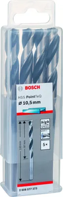 Image de Foret hélicoïdal à métaux 2608577273 DIN338 10,5x 87x133 mm HSS PointTeQ (5)