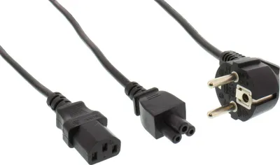 Immagine prodotto di InLine® 16653D Cavo di rete a Y, 1x spina di sicurezza a spina IEC e notebook, 2 m