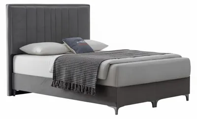 Obrázek produktu pro Elegantní šedá textilní postel, ložnice, manželská postel, rám postele