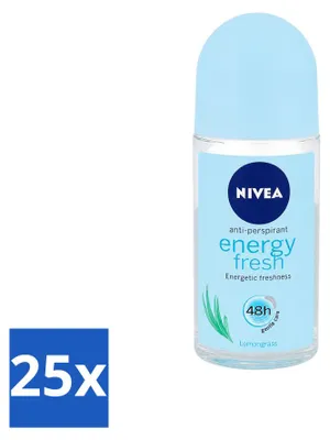 Productafbeelding van 25 x NIVEA Energy Fresh Deodorant Roller voor dames - 50 ml - Voordeelverpakking - 25 stuks