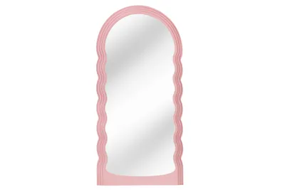 Produktbild von riess-ambiente Design Wandspiegel WAVE 160cm rosa Spiegel Dekospiegel Hängespiegel Standspiegel