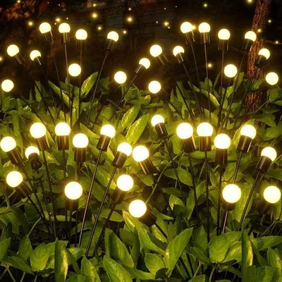 Image de Décoration de Noël d'extérieur : lampes de jardin solaires « lucioles » IP65, étanches, pour terrasses