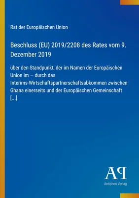 Produktbild von Beschluss (EU) 2019/2208 des Rates vom 9. Dezember 2019