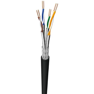 Produktbild von Draka 95419 Kabel CAT 7 do instalacji zewnętrznych, S/FTP (PiMF), 100 m, czarny - CU, AWG 23/1 (pełny), PE