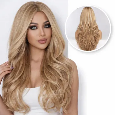 Produktbild von SassyGoods® Blonde Perücke – Perücken Damen Langes Haar – Verstellbar – Blond mit Highlights – 70 cm