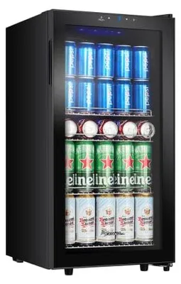 Getränkekühlschrank 86 L, Touch-Bedienung, 3–18 °C, blaue LED, 41 dB