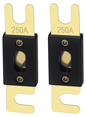 ANL-Sicherung 250 A, Gold/Schwarz, 2er-Pack für Auto-Audio