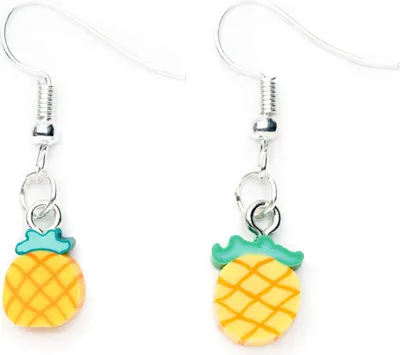 Produktbild von Ananas Ohrringe Miniblings Hänger tropische Frucht Obst Sommer Scheibe gelb-grün