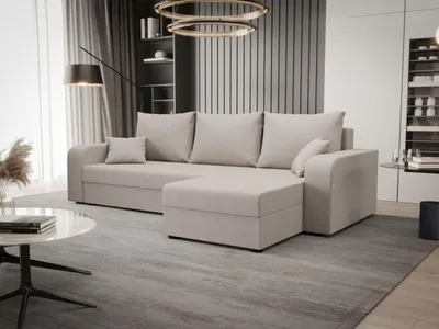 Produktbild von BEDANTE ECKSOFA HEWLET L BIS Cosmic 10 Rechts Beige mit Schlaffunktion L-Form Sofa mit Stauraum Bettkasten Wohnzimmersofa Couch Sofa Bettsofa Bettkasten Bettcouch