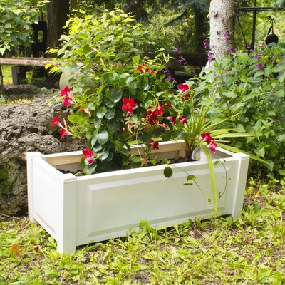 Produktbild von Pflanzkasten NYVIGreen 100x43x41 cm 110 Liter - Pflanzkübel aus wetterfestem & recyceltem Kunststoff, Farbe:Weiß
