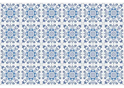 Produktbild von Selbstklebende Fliesenaufkleber für Küche und Bad – 24 Delft-Utrecht-Fliesenaufkleber – 24 Aufkleber 10 x 10 cm