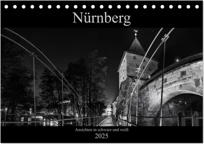 Produktbild von Nürnberg - Ansichten in schwarz und weiß (Tischkalender 2025 DIN A5 quer), CALVENDO Monatskalender