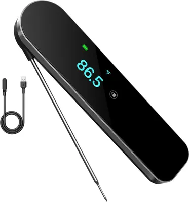 Produktbild von Schnelles Fleischthermometer, Digitale Sofortmessung, OLED-Display, Wasserdicht IP67, Hohe Präzision, Ideal für BBQ & Kochprojekte