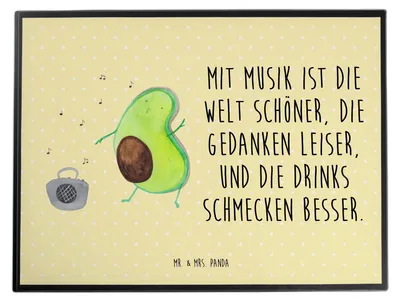 Produktbild von Mr. & Mrs. Panda Schreibunterlage Avocado Tanzen - Gelb Pastell - Geschenk, Schreibtischauflage, schreibtischunterlage rutschfest, Singen, schreibtischunterlagen, Urlaub