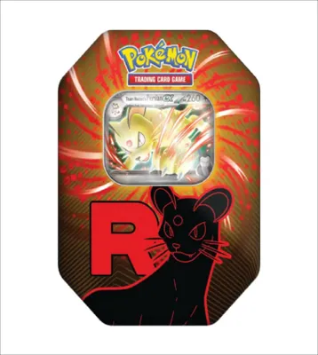 A Pokemon Team Rocket Persian ex Tin.